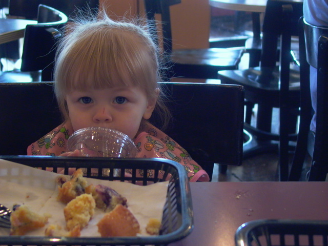 Erica eating breakfast